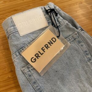 GRLFRND Light blue denim cutoff shorts